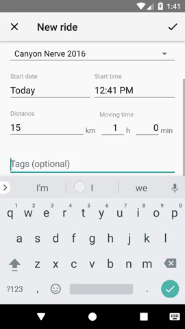 Ride tags input preview