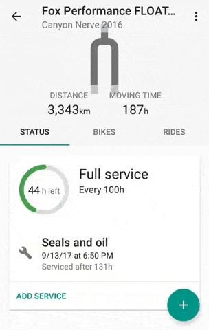 Add a service interval to a component preview